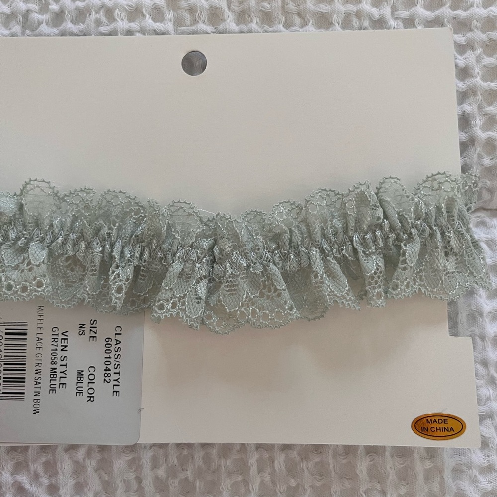 David's Bridal Pale blue Lace Ruffle Garter Trim